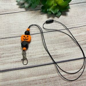 Halloween Teacher, Student, etc. lanyard with silicone beads